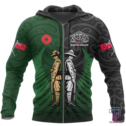 Tmarc Tee Anzac Day New Zealand and Australia Soldier 3D printed shirts