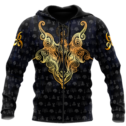 Satanic Tribal 3D All Over Printed Hoodie Shirts For Men And Women JJ25052003-Apparel-MP-Zip-up Hoodie-S-Vibe Cosy™