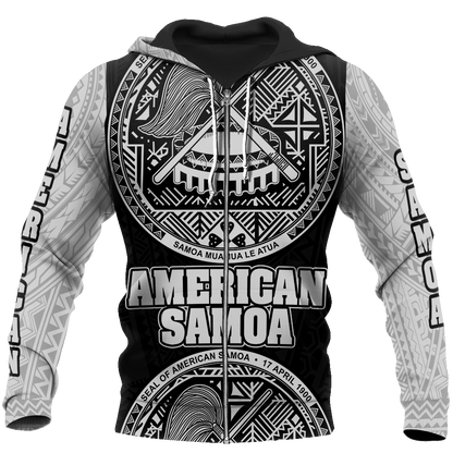 American Samoa All Over Hoodie - Coat Of Arm JJ300101 PL - Amaze Style™-Apparel