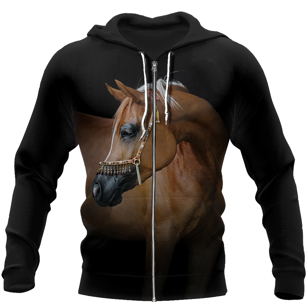 Beautiful Arabian Horse 3D All Over Printed Shit for Men and Women JJ061202-Apparel-MP-Zipped Hoodie-S-Vibe Cosy™