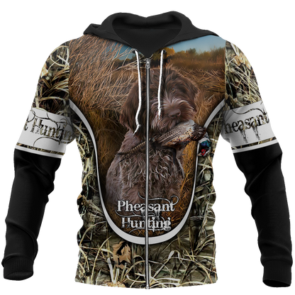 Pheasant Hunting Wirehaired Pointing Griffon 3D All Over Printed Shirts For Men And Women JJ150105 - Amaze Style™-Apparel