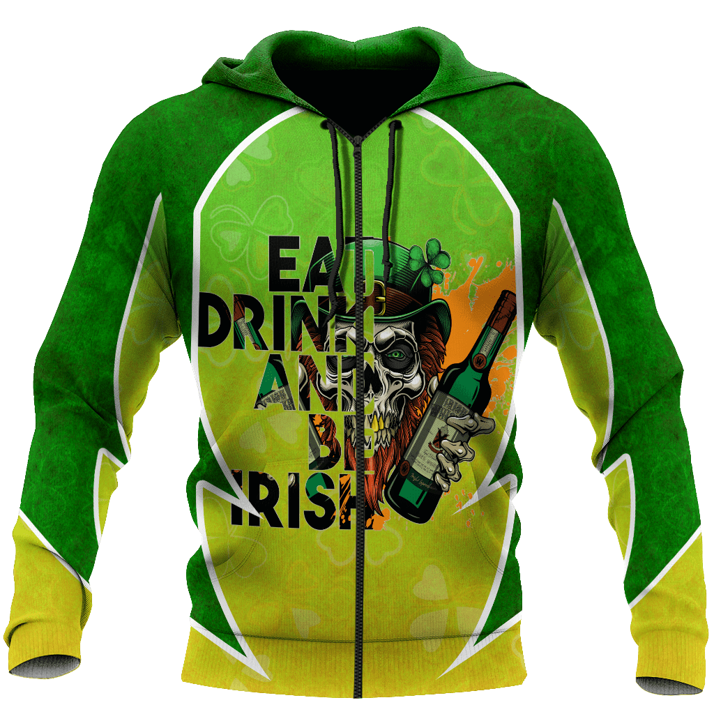 Happy St Patrick's Day Irish Skull 3D All Over Printed Unisex