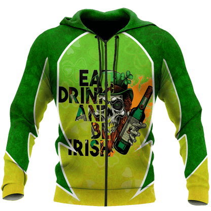 Happy St Patrick's Day Irish Skull 3D All Over Printed Unisex