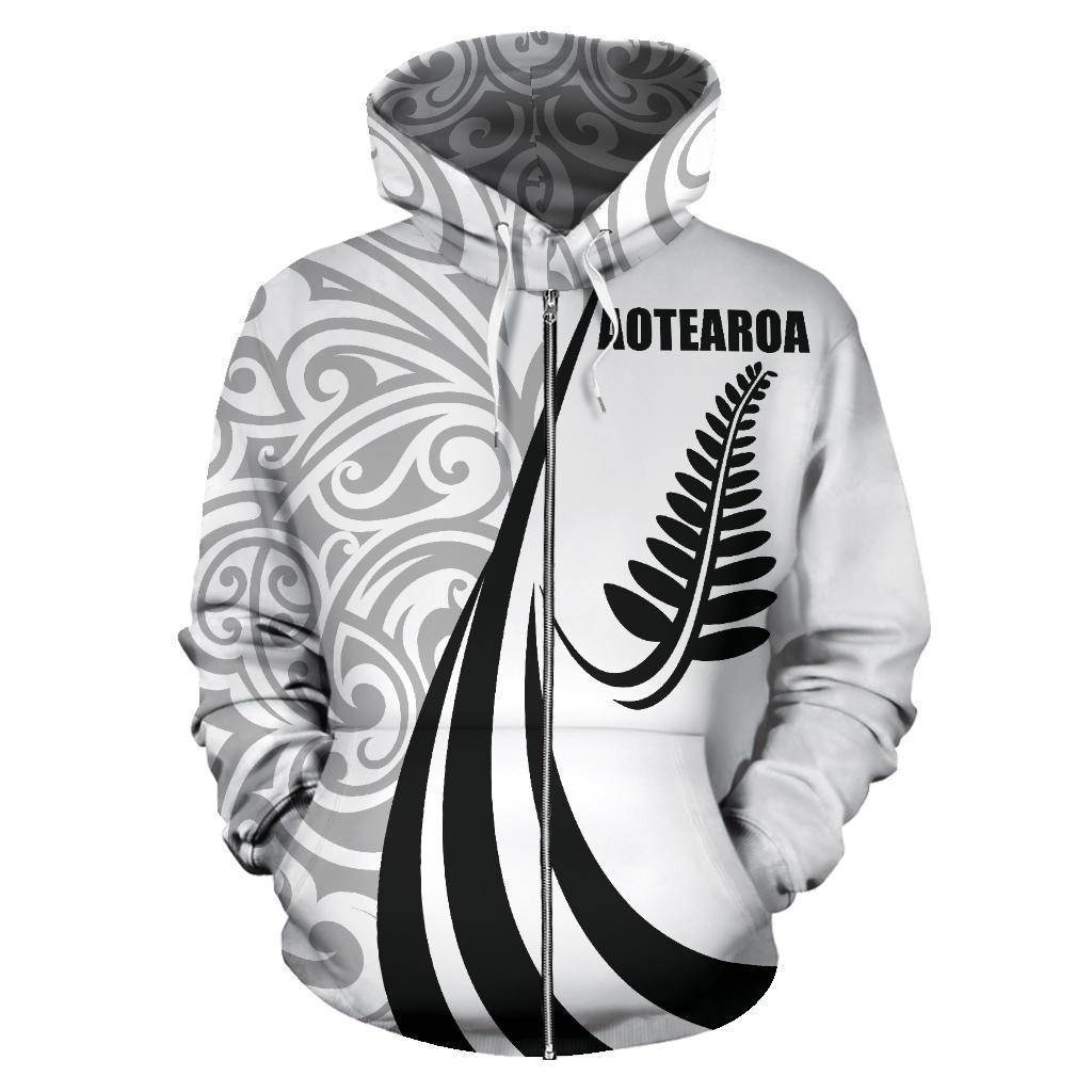 New Zealand Maori Silver Fern Hoodie Black PL144 - Amaze Style™-Apparel