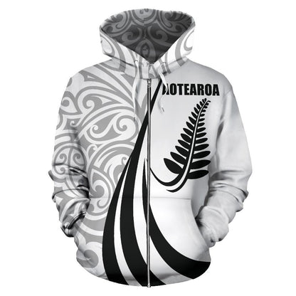 New Zealand Maori Silver Fern Hoodie Black PL144 - Amaze Style™-Apparel