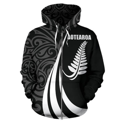 New Zealand Maori Silver Fern Hoodie White PL148 - Amaze Style™-Apparel