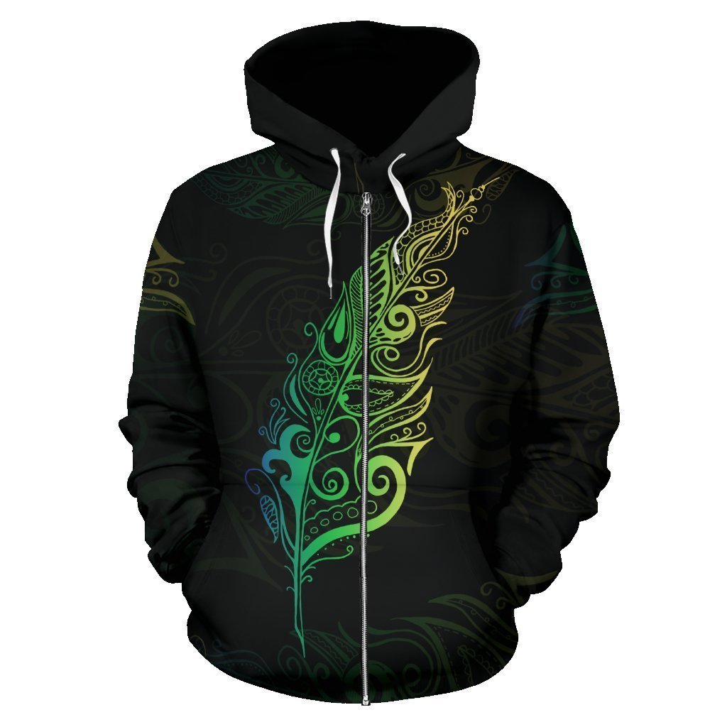 Light Silver Fern New Zealand Hoodie PL158 - Amaze Style™-Apparel