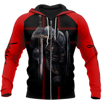 I Bow To None Other Than Lord Jesus Christ Knight Templar 3D All Over Printed Shirt Hoodie MP828 - Amaze Style™-Apparel