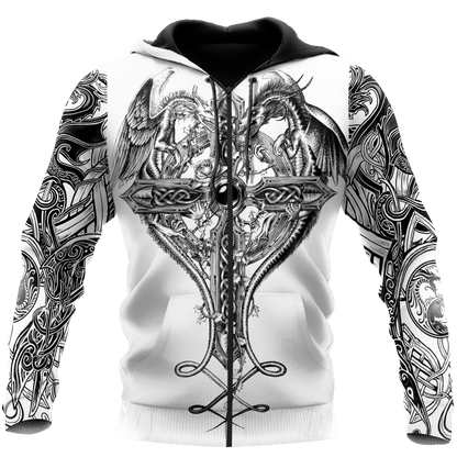 Dragon Tattoo and Dungeon Dragon 3D All Over Printed Shirts For Men and Women JJW20082008