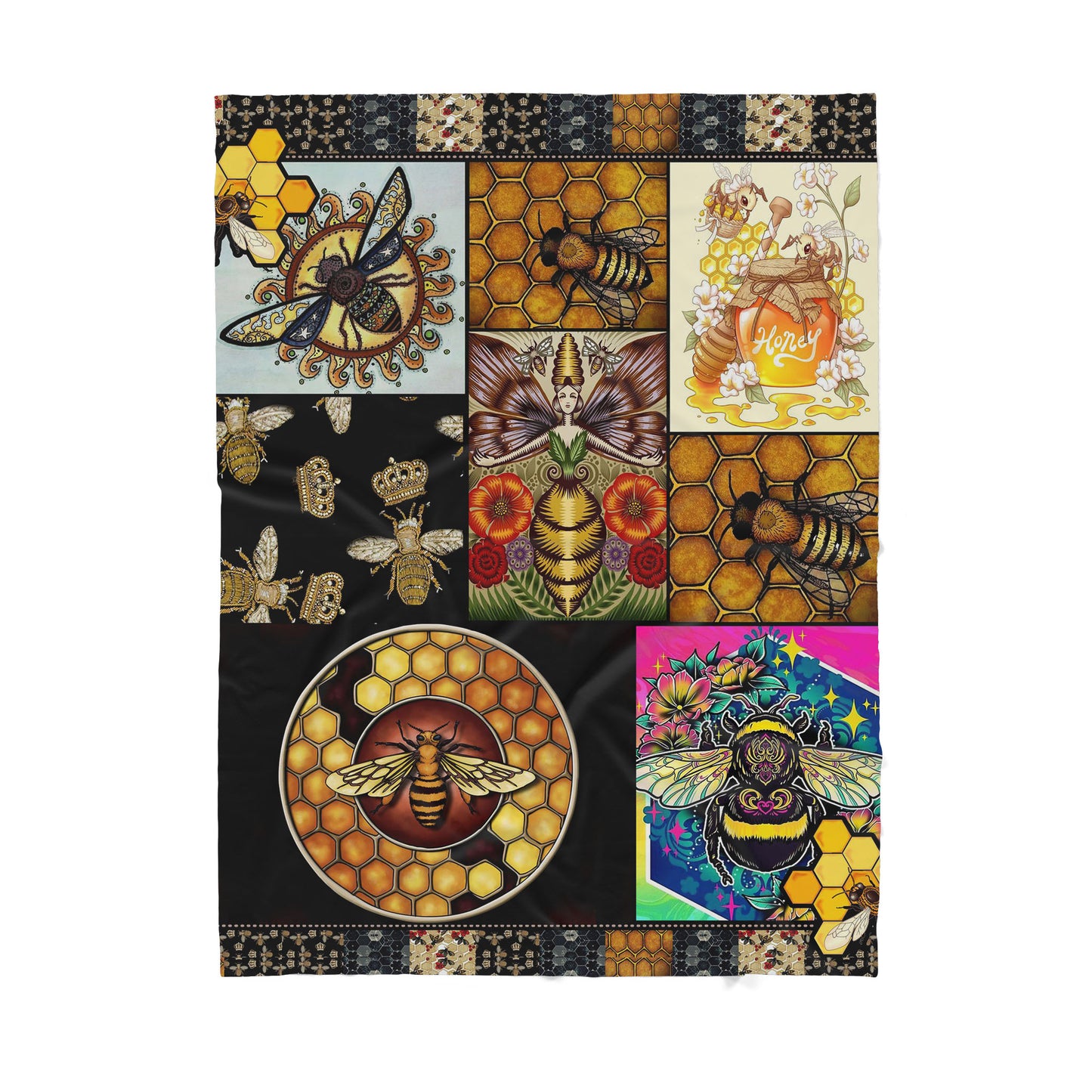 Custom Sherpa Blanket Bee The Queen Best Gift For Hanukkah And Christmas MEI