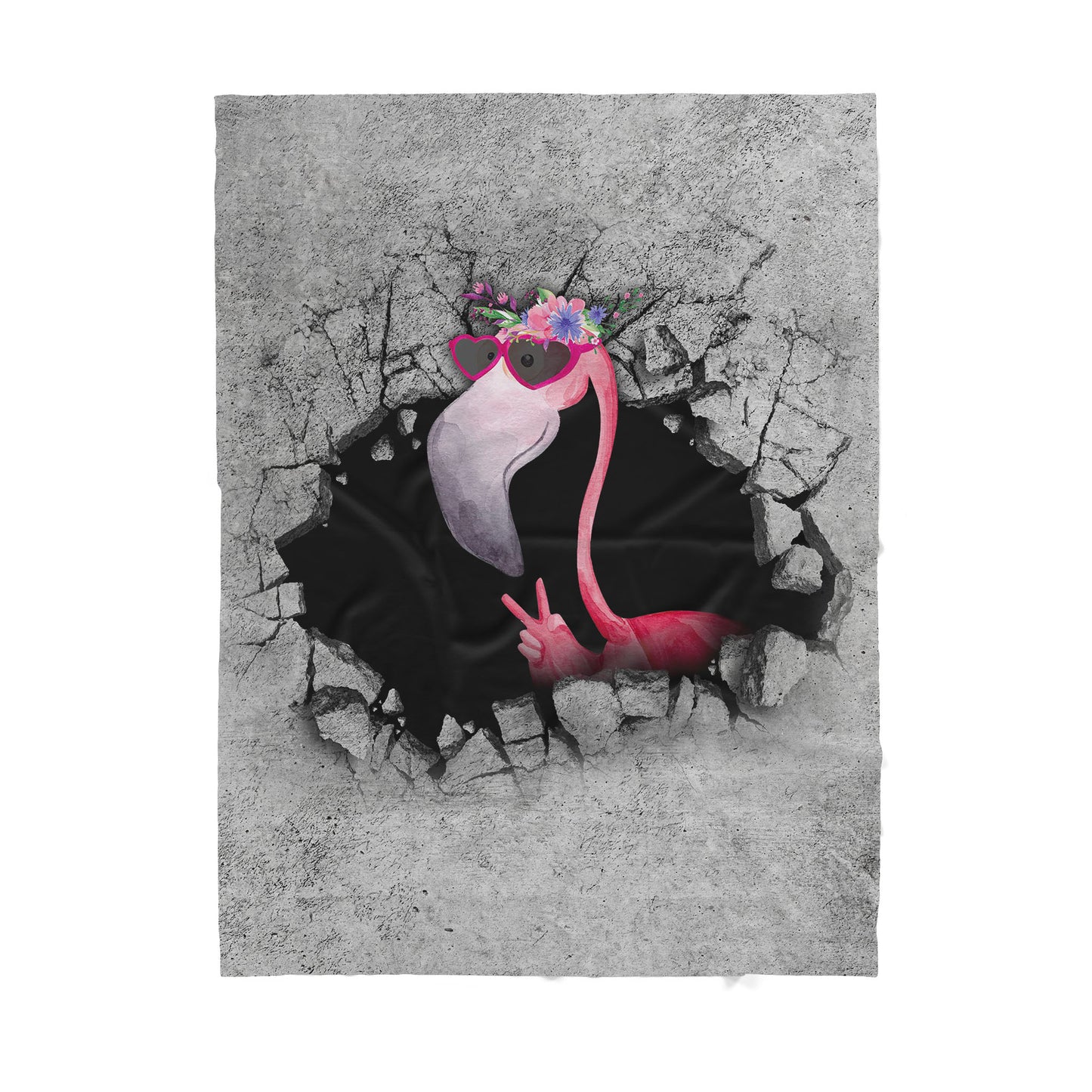 Custom Blanket Flamingo From The Broken Wall Sherpa Blanket MEI
