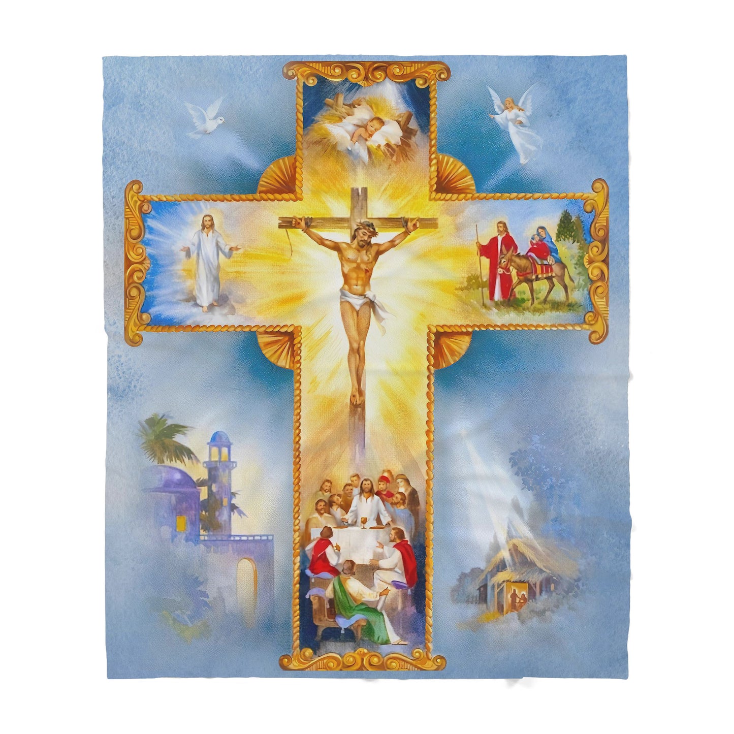 Premium Christian Jesus Cross Blanket - Best gift for Christian - sherpa blanket TT