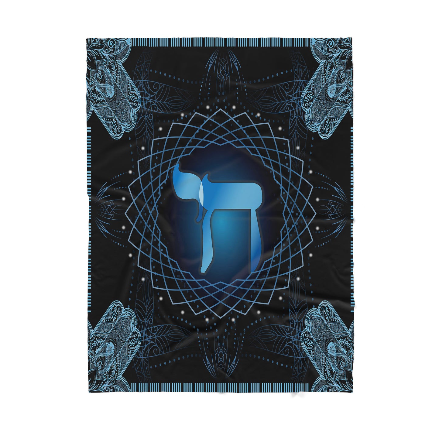 Custom Blanket Chai Symbol Hamsa Hand Sherpa Blanket MEI