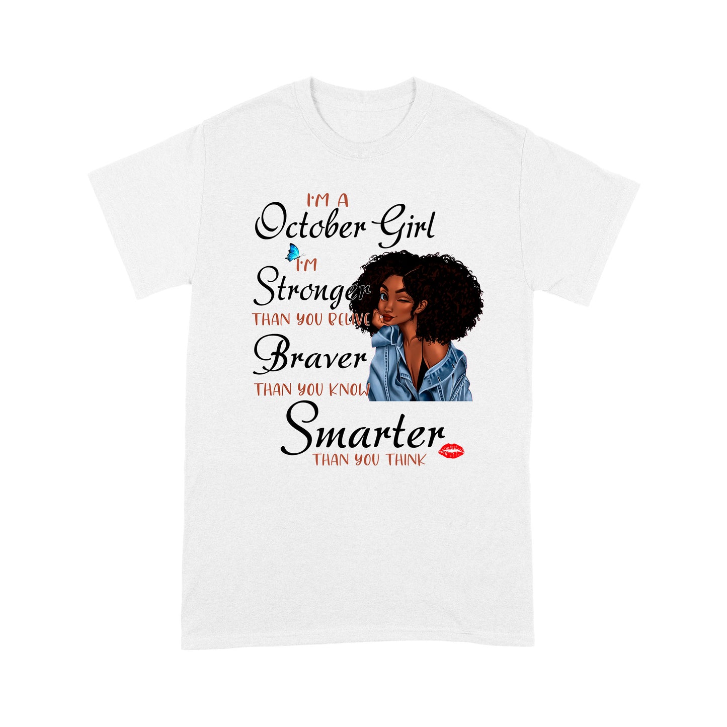 October Black Girl T shirt DL - African Girl T-shirt