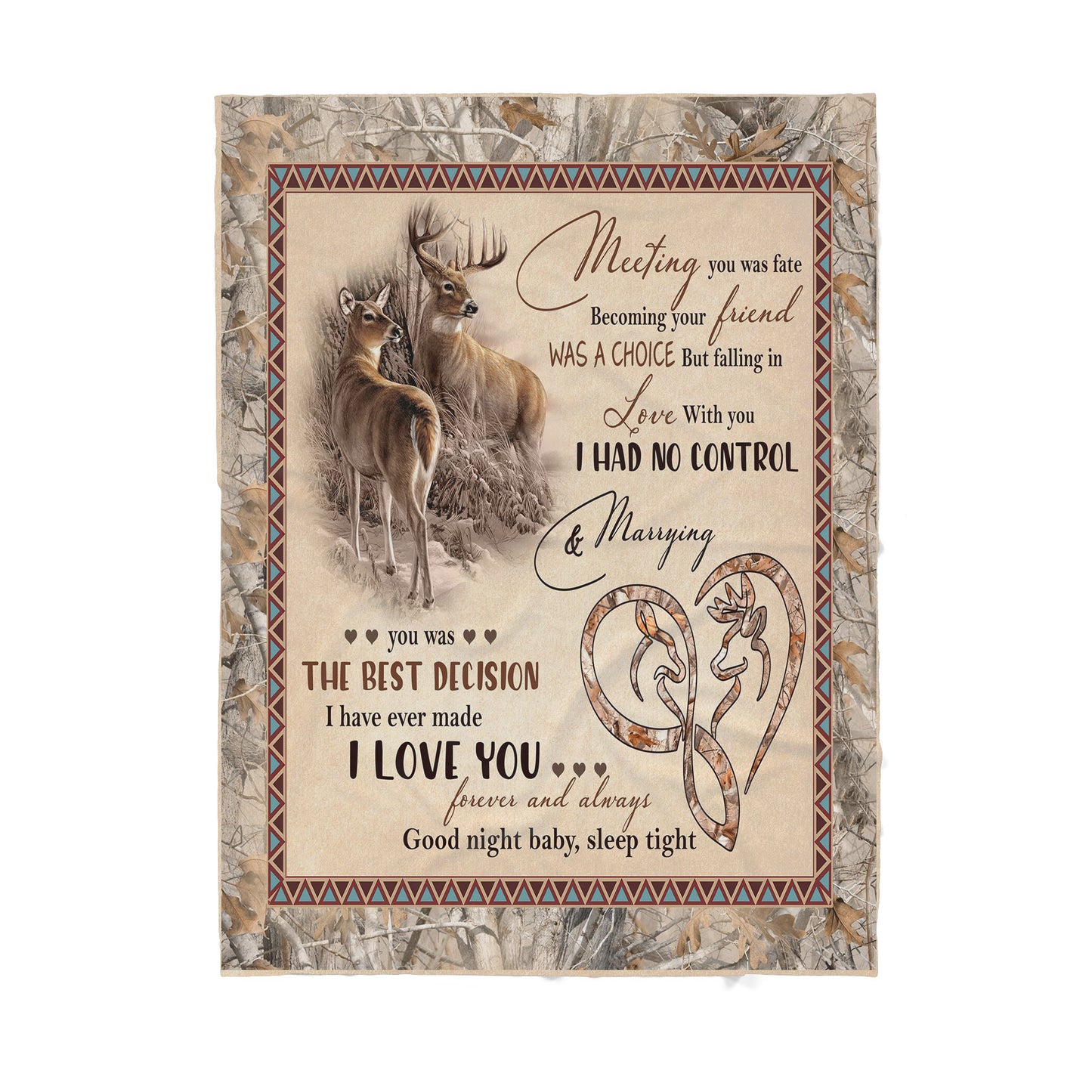 Love Deer Romantic Sherpa Blanket TN
