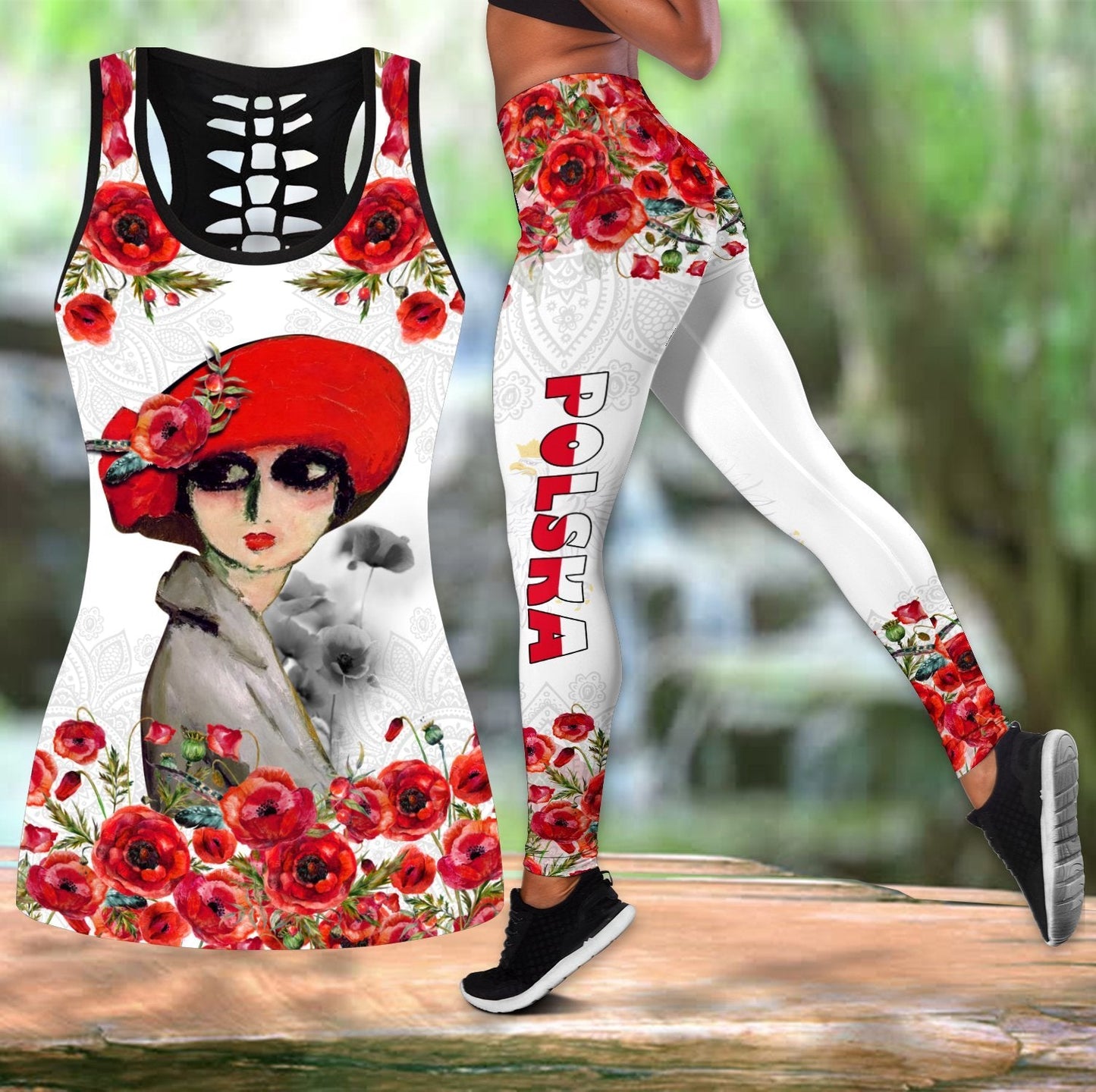 Premium Polska Corn Poppy Legging & Tank Top