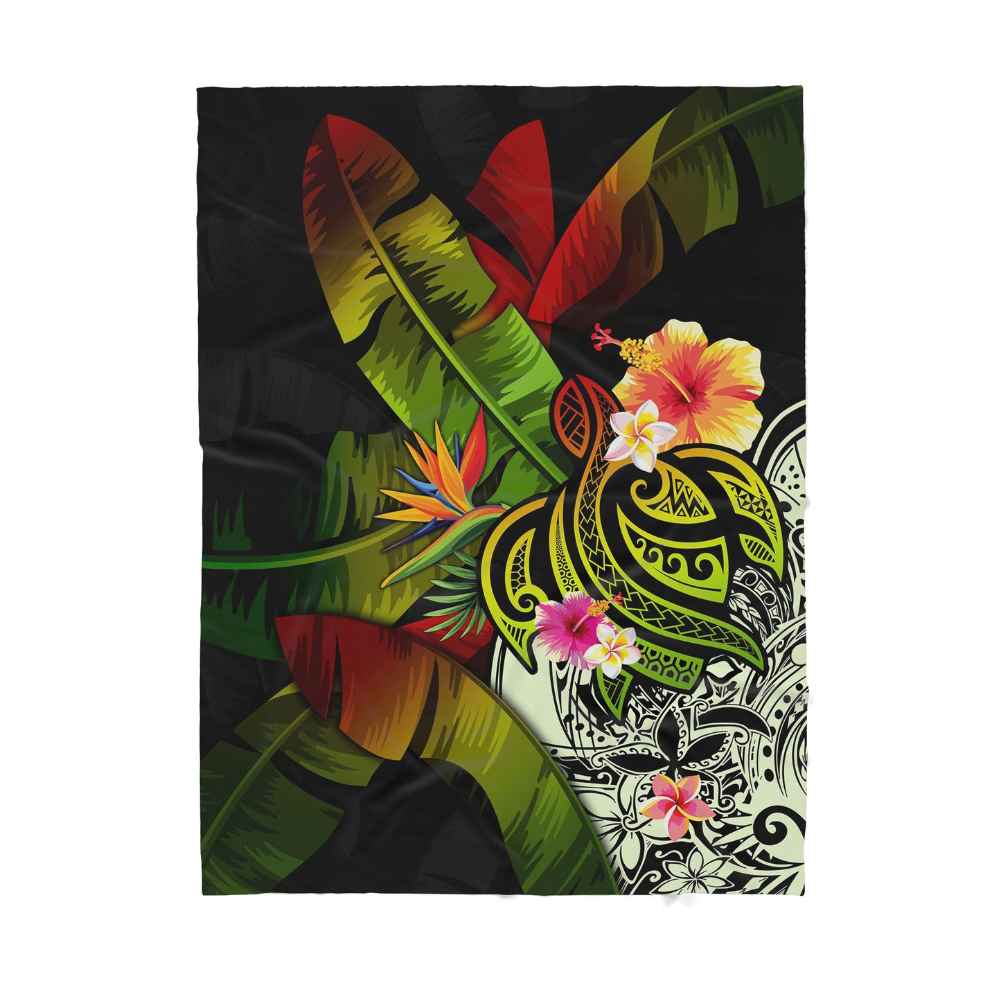 Polynesian Turtle Sherpa Blanket ML