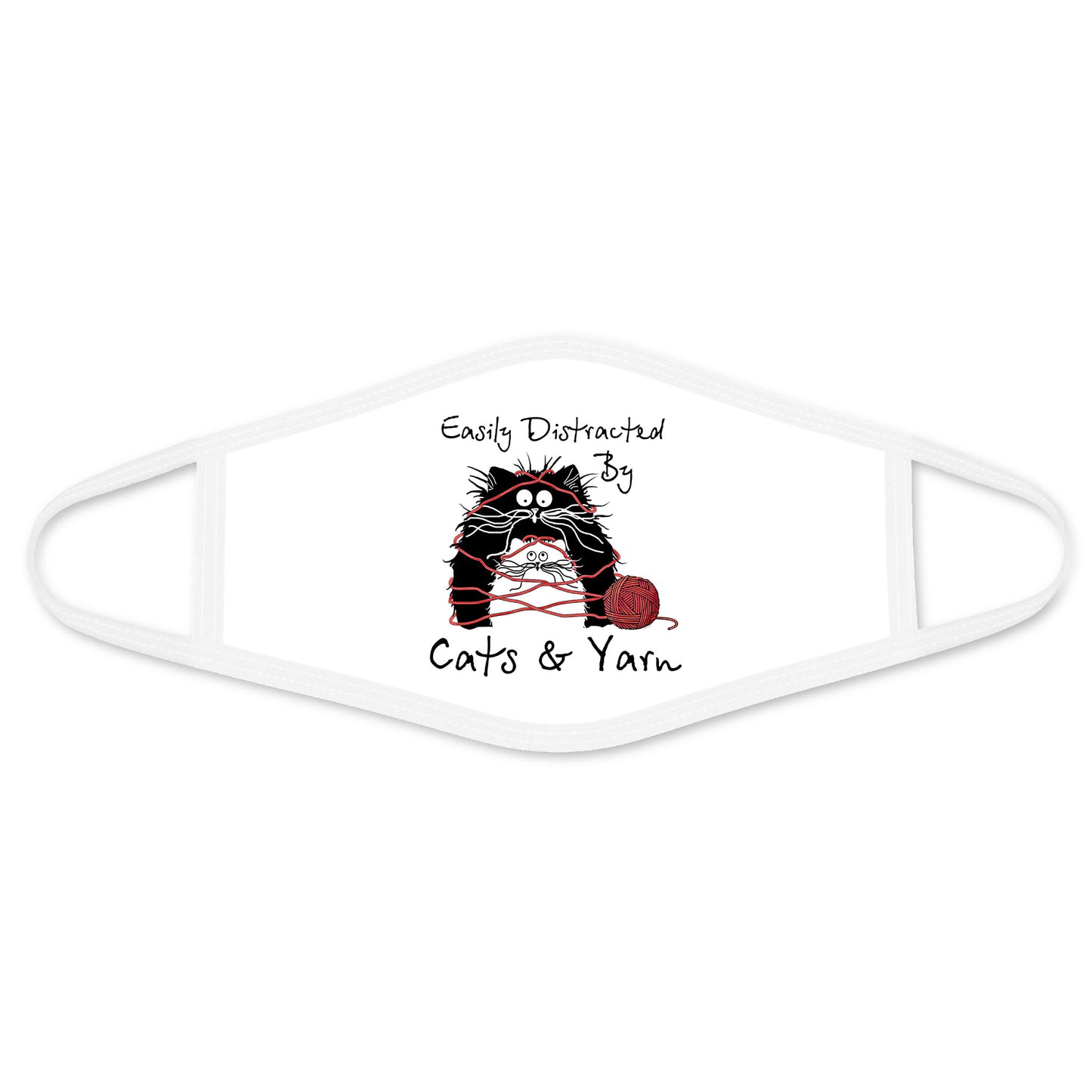 Distracted by Cat and Yarn Face Mask DL