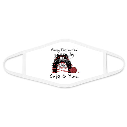 Distracted by Cat and Yarn Face Mask DL