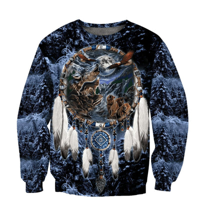 Wolf Native American 3D All Over Printed Unisex Shirts