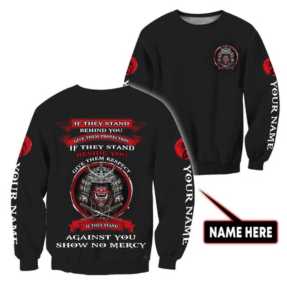 Custom Name Samurai Red Mask 3D All Over Printed Unisex Shirts