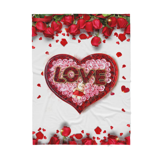 Happy Valentine Day Sherpa Blanket
