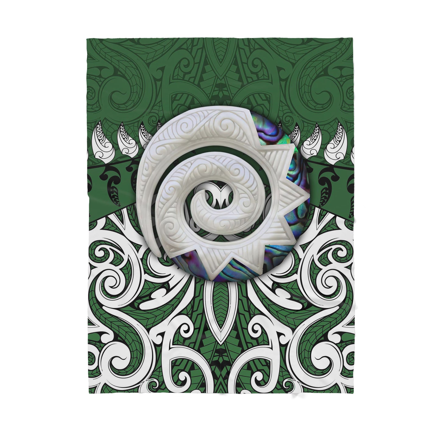 Custom Blanket Maori Paua Shell Koru Horu - Sherpa Blanket DL