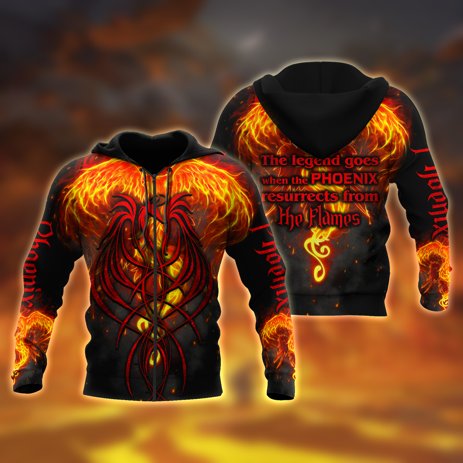 Phoenix Tattoo 3D All Over Printed Hoodie Shirt Limited by SUN AM200501 - Amaze Style™-Apparel