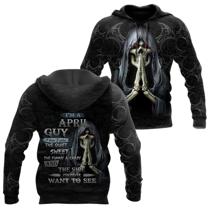 April Guy Skull 3D All Over Printed Unisex Hoodie