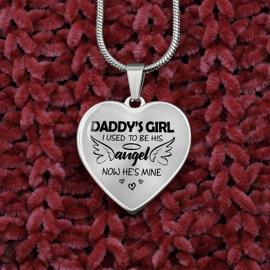 Daddy's Girl I Used To Be His Angel Heart Necklace