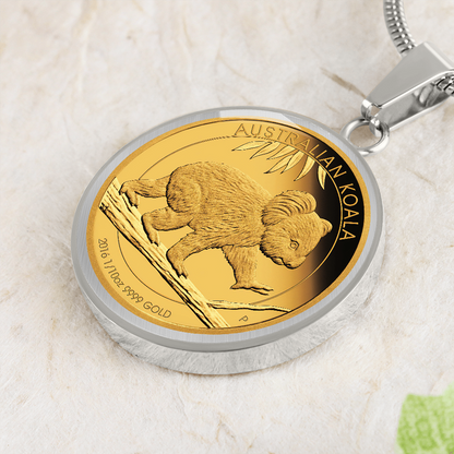 AUSTRALIA KOALA COIN STYLE GOLDEN NECKLACE