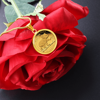 AUSTRALIA KOALA COIN STYLE GOLDEN NECKLACE