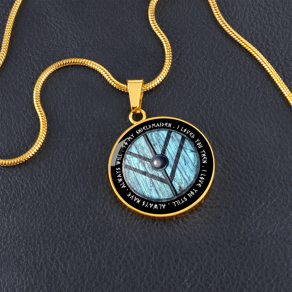 To My Shieldmaiden - Lagertha Shield Necklace - Viking Jewelry - Personalized Viking Gifts - for Viking Wife - for Viking Girlfriend Gift