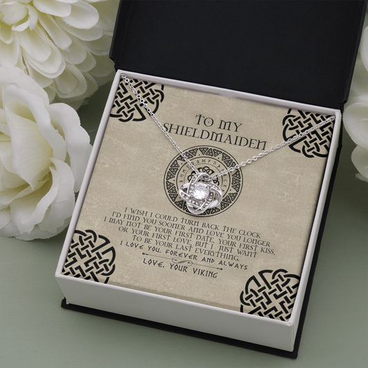 VIKING SYMBOL BE YOUR LAST EVERYTHING LOVE KNOT NECKLACE GIFT FOR SHIELDMAIDEN