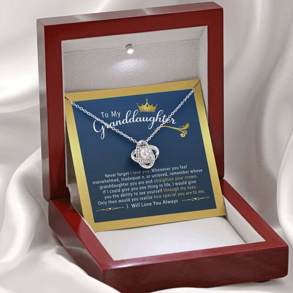 To My Granddaughter - Love Knot Necklace