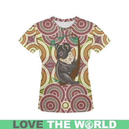 AUSTRALIAN KOALA DOT PAINTING T-SHIRT K5 - Amaze Style™-POLYESTER - ALL OVER PRINT T-SHIRTS