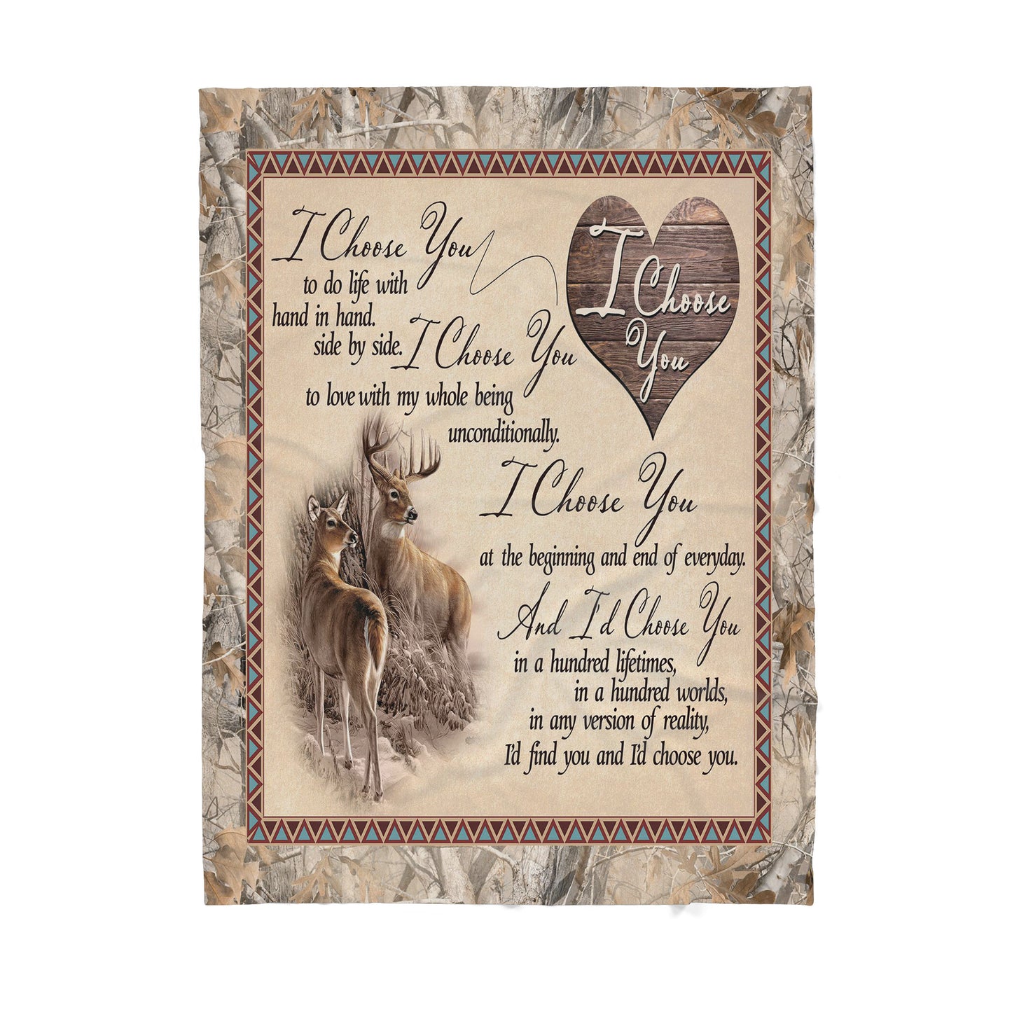 Deer Love Romantic Sherpa Blanket TN