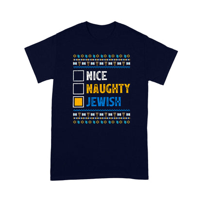 Jewish Naughty Nice Hanukkah T-shirt MEI