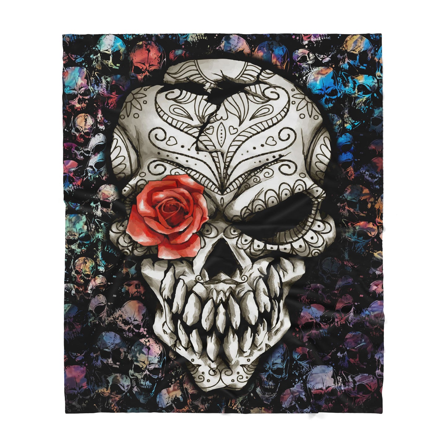 Infinite Store 3D Printed Skull Sherpa Blanket PL