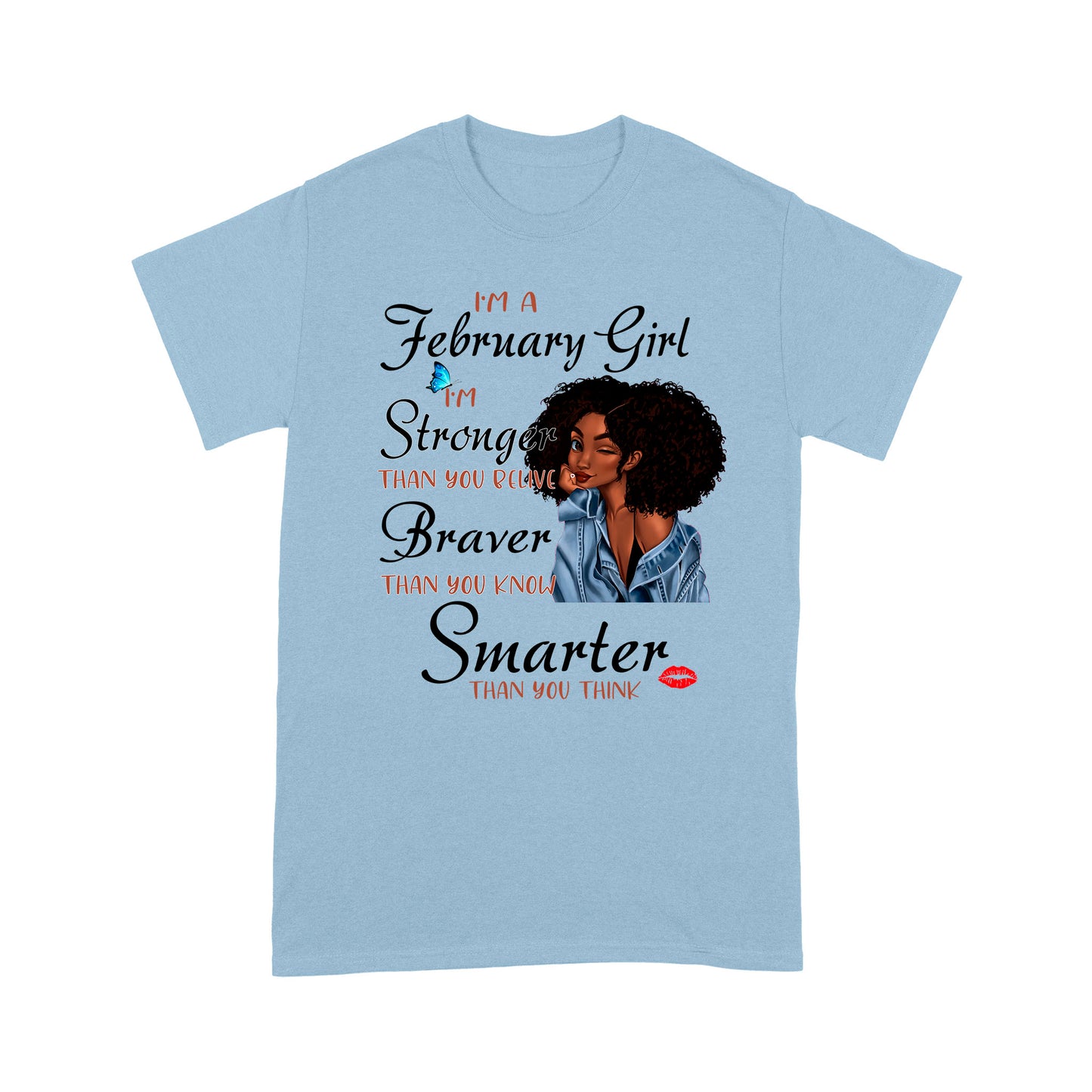 February Black Girl T shirt DL - African Girl T-shirt