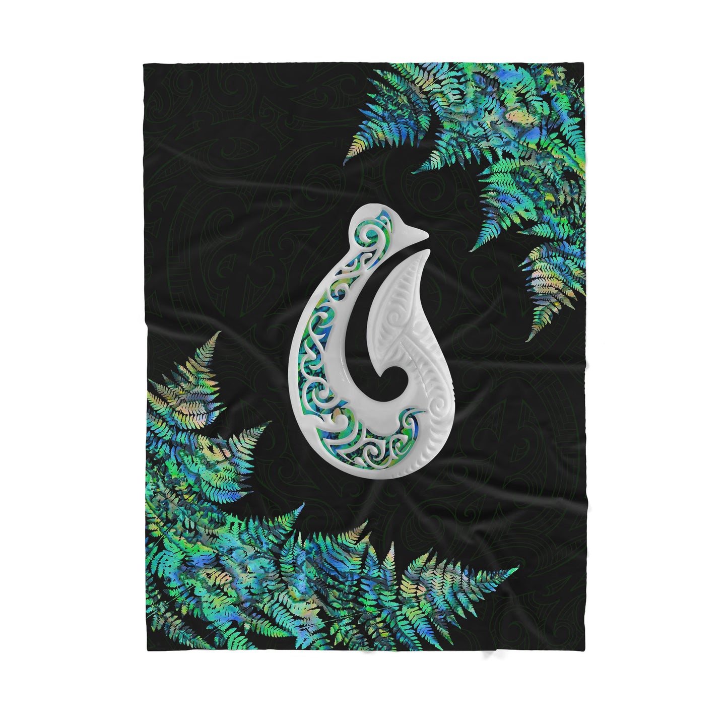 Custom Blanket Maori Paua Shell Fish Hook - Sherpa Blanket DL