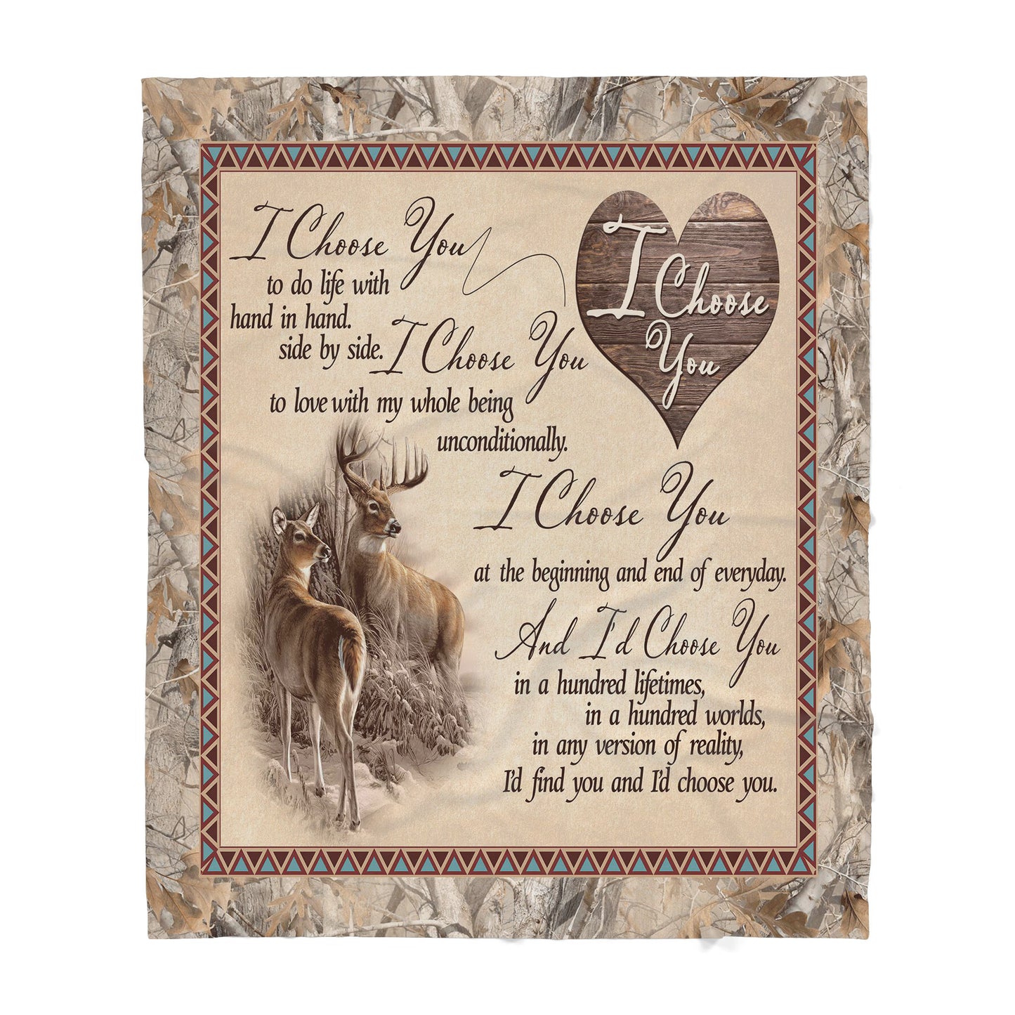 Deer Love Romantic Sherpa Blanket TN