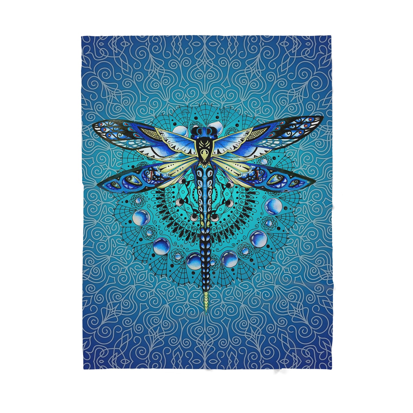 Custom Blanket Mandala Dragonfly Sherpa Blanket TQH
