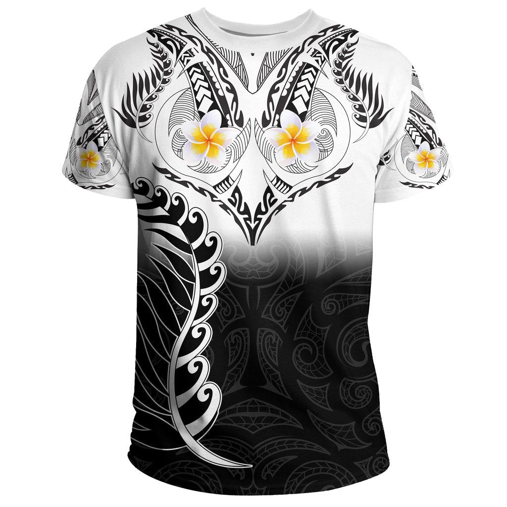 New Zealand Aotearoa Maori Fern and Plumeria Tattoo shirt and short for man and women PL240302 - Amaze Style™-Apparel