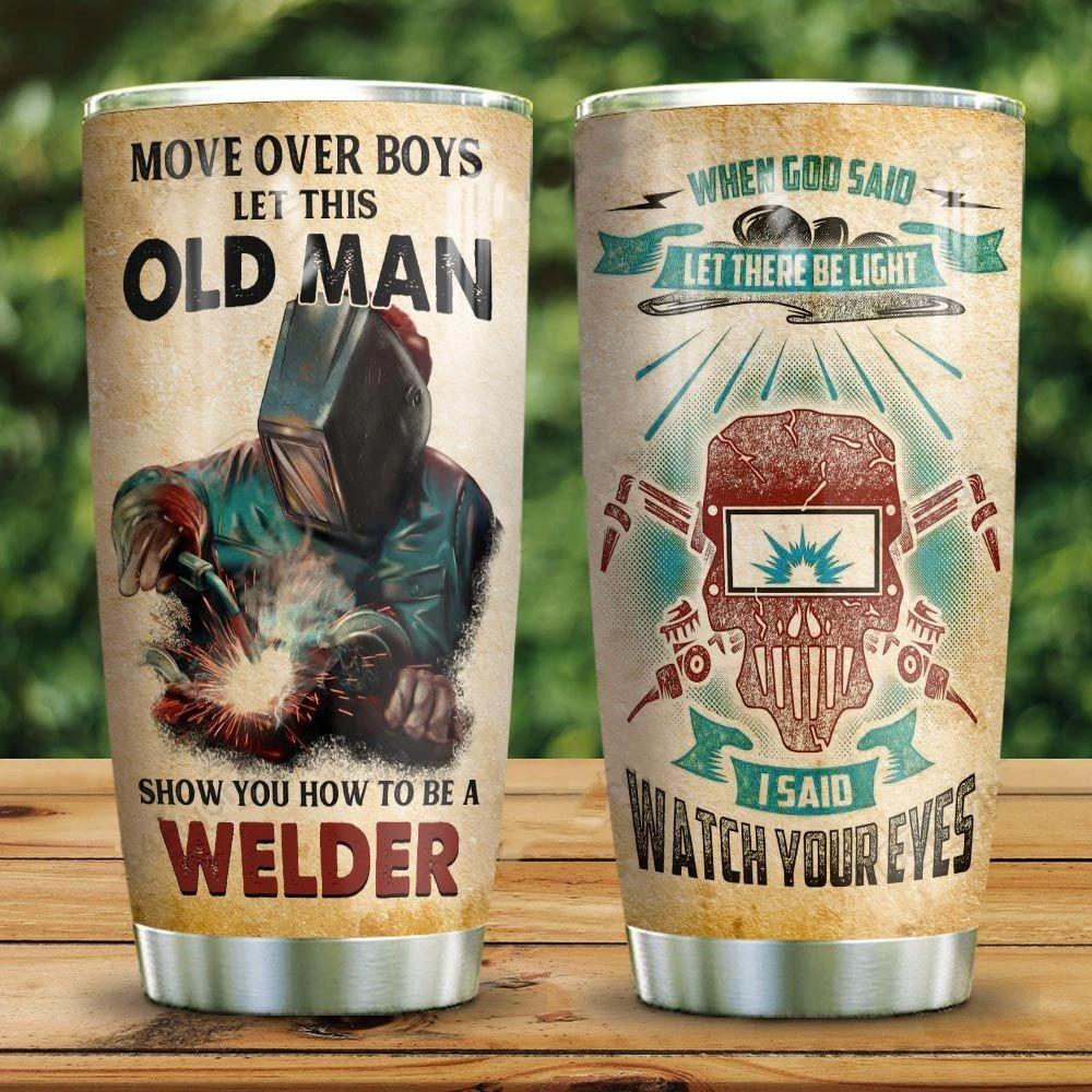 Premium 3D Printed Welder Let There Be Light Welder Stainless Tumbler MEI