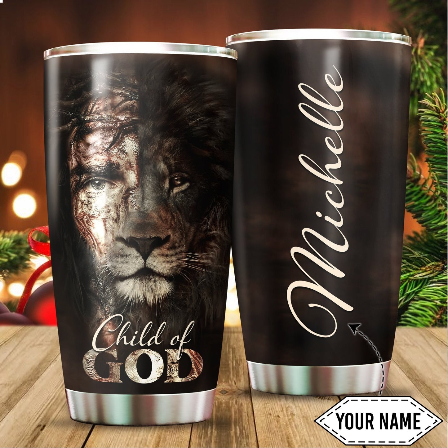 Customize Name Lion Tumbler