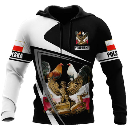 Personalized Polska Rooster 3D All Over Printed Unisex Hoodie