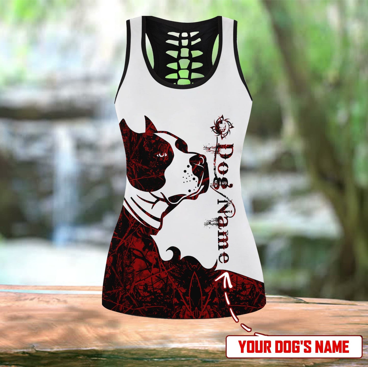 Pitbull Red Tattoos Legging + Hollow Tank Combo