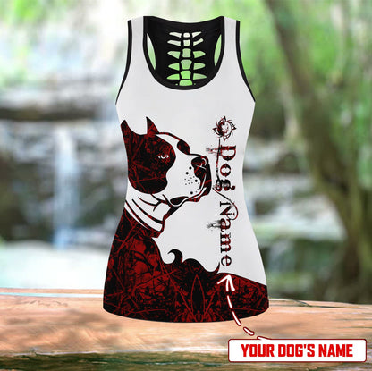 Pitbull Red Tattoos Legging + Hollow Tank Combo