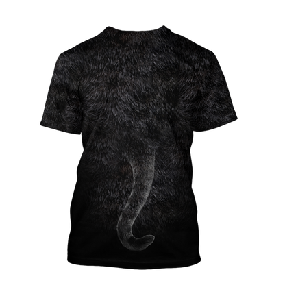 Love Black Cat cover face hair 3D all over shirts